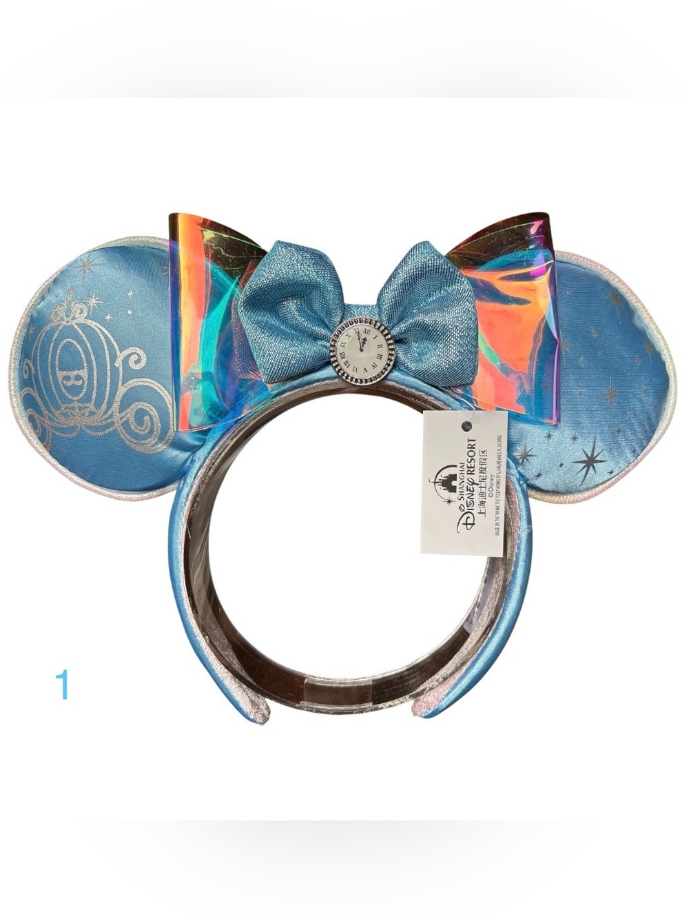 Disney Cinderella Carriage Midnight Clock Minnie Mouse Ears Headband NWT 1